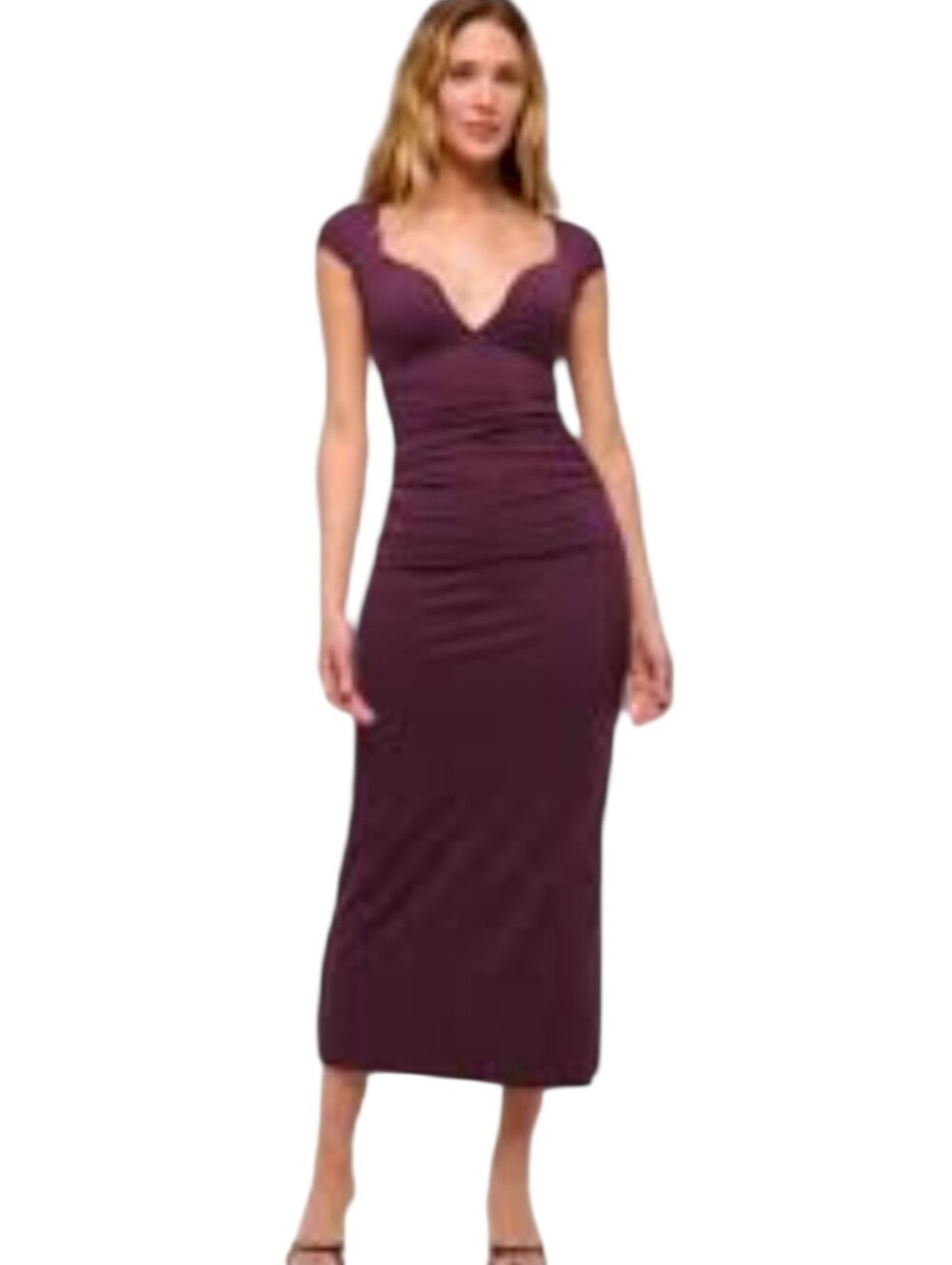 Abercrombie & Fitch Cabernet Ruched Long Maxi Dress Size Medium